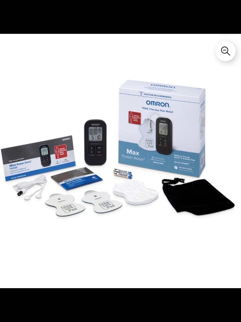 Omron Max Power Relief TENS Device PM500 features 9 preset modes &15 Levels NWT